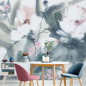 Art for the Home Expressive Floral Pastel Fixed Size Wall Mural
