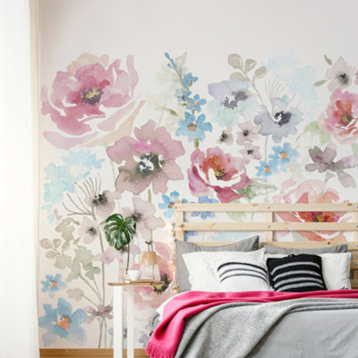 Art for the Home Fleur Spring Pastel Floral Fixed Size Wall Mural