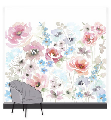 Art for the Home Fleur Spring Pastel Floral Fixed Size Wall Mural