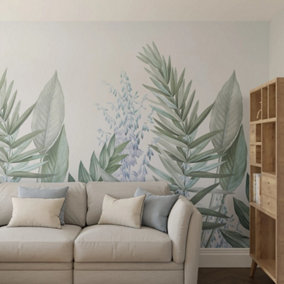 Art For the Home Flora & Fauna Blue Print To Order Fixed Size Mural