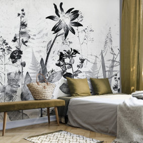 Art for the Home Flower Press Sketch Floral Fixed Size Wall Mural