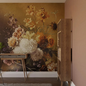 Art For the Home Flower Vase  Ochre Print To Order Fixed Size Mural