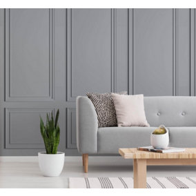 Art for the Home Grantham Panel Grey Repeatable Fixed Size Wall Mural