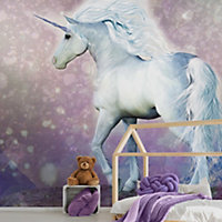 Art for the Home Magical Unicorn Purple Sparkle Fixed Size Wall Mural