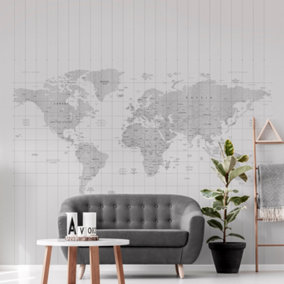 Art for the Home Map Of The World Antique Brown Fixed Size Wall Mural