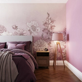 Art For the Home Muted Floral Lilac Print To Order Fixed Size Mural