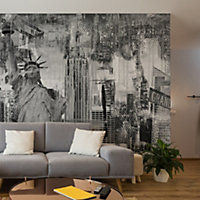 Art for the Home NYC Cityscape Abstract Fixed Size Wall Mural