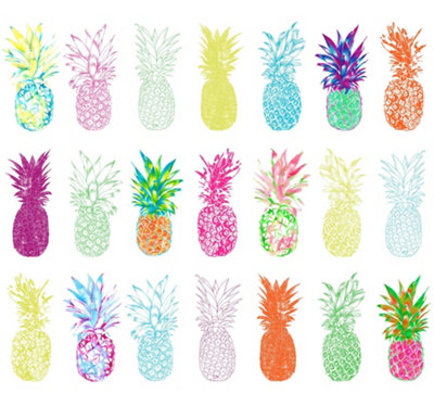 Art for the Home Pineapple Brights Tropical Fixed Size Wall Mural