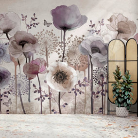 Art For the Home Poppy Purple Print To Order Fixed Size Mural