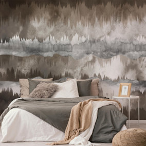 Art for the Home The Horizon Taupe Abstract Fixed Size Wall Mural