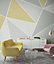 Art for the Home Trinity Geometric Yellow Fixed Size Wall Mural