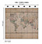 Art for the Home Vintage World Map Antique Brown Fixed Size Wall Mural