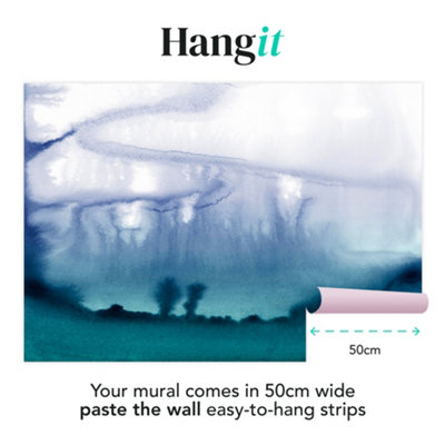 Art For the Home Watercolour Landscape Blue Green Print To Order Fixed Size Mural