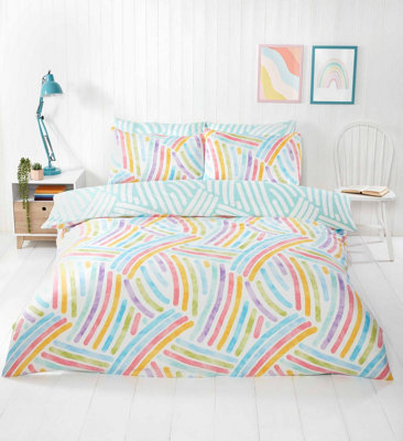 Art Microfibre Duvet Set Double Multi