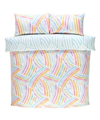 Art Microfibre Duvet Set Single Multi