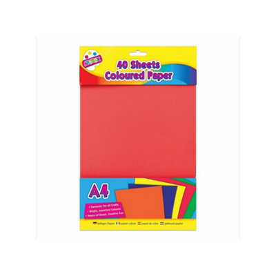 50 Sheets, 120gsm - Coloured Paper A4, Multi Colour Card Cardstock for Art & Craft - 10 Colours