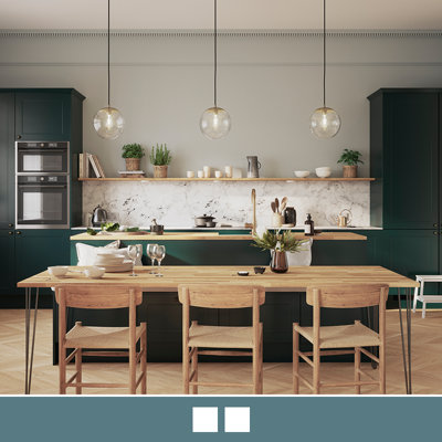View Artemisia in the colour Dark Green, which features dark, deep green cabinets.