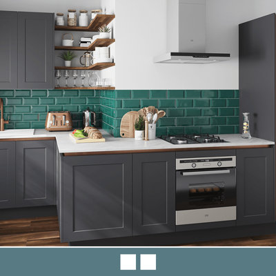View Artemisia in the colour Graphite,  which features dark grey cabinets with a matt finish.