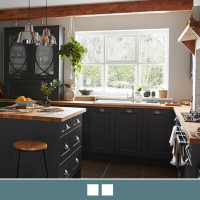 View Artemisia in the colour Graphite, which features dark grey cabinets with a matt finish.