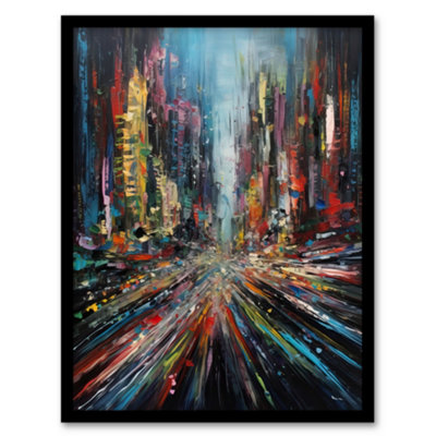 Artery8 Abstract City New York Rush Hour Traffic Oil Painting Wall Art ...