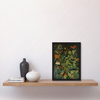 Artery8 Audubon Style Birds and Insects in Jungle Wall Art Print - A4 Size