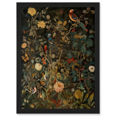 Artery8 Audubon Style Birds in Spring Flower Field Modern Wall Art ...