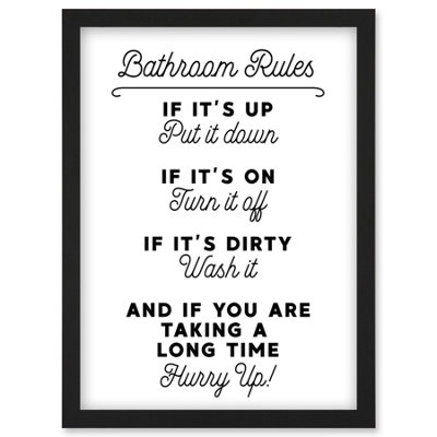 Artery8 Bathroom Decor Wall Art Funny Toilet Humour Sign Wall Art Print ...