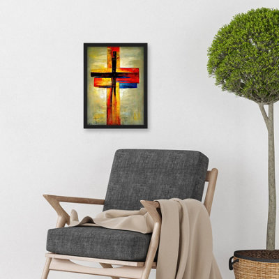 Artery8 Christian Modern Crucifixion Cross Jesus Wall Art Print - A4 Size