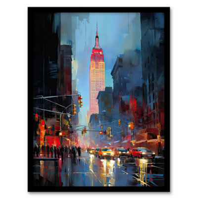 Artery8 Empire State NYC New York Cityscape at Sunset Wall Art Print ...