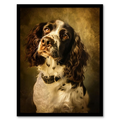 Artery8 English Springer Spaniel Dog Lover Painting Wall Art Print - A4 ...