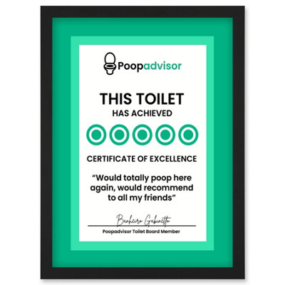 Artery8 Funny Bathroom Wall Art Five Stars Poop Advisor Toilet Sign ...
