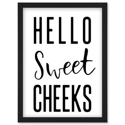 Artery8 Funny Bathroom Wall Art Hello Sweet Cheeks Cheeky Toilet Sign ...