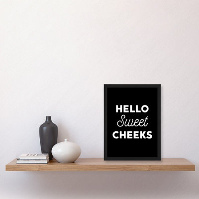 Artery8 Funny Toilet Decor Bathroom Wall Art Hello Sweet Cheeks Cheeky ...