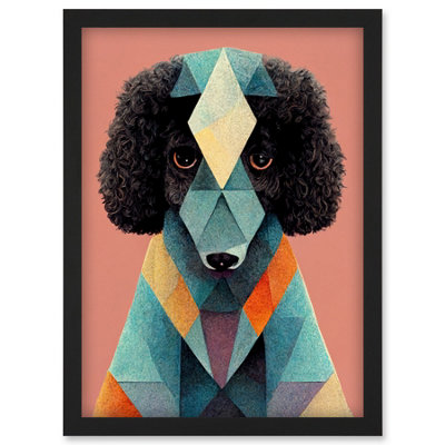 Artery8 Geometric Poodle Dog Boho Abstract Fun Pastel Wall Art Print ...