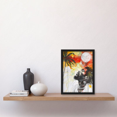 Artery8 Jamaican Man Portrait Sunset Palm Tree Rastafari Wall Art Print ...