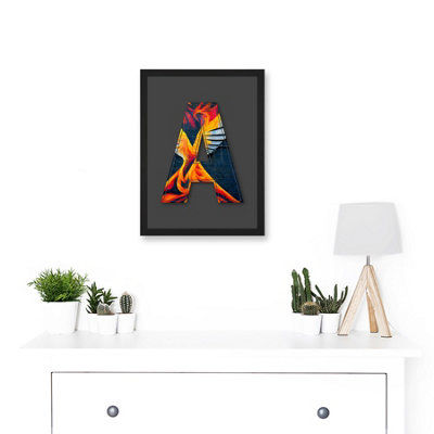 Artery8 Letter A Phoenix Rising Orange Decorative Graffiti Mural ...