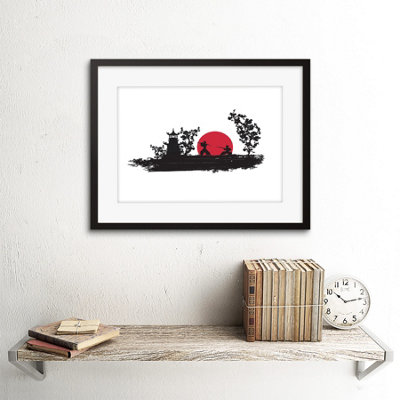 Artery8 Painting Samurai Combat Fight Rising Sun Japan 12x16