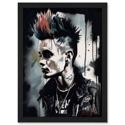 Artery8 Punk Rock Music Fashion Young Man with a Mohawk Modern ...
