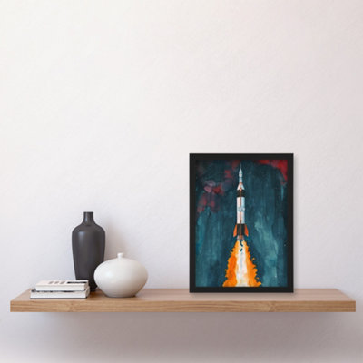 Artery8 Space Apollo 11 Saturn V Rocket Launch Painting Wall Art Print ...