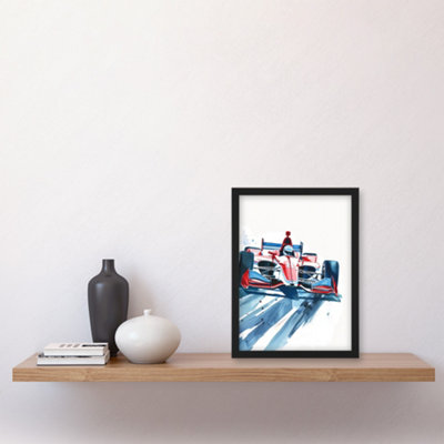 Artery8 Sport Red Race Car Motorsport Racing Wall Art Print - A4 Size