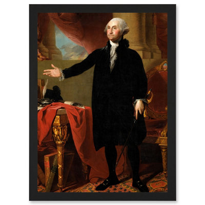 Artery8 Stuart President George Washington Wall Art Print - A4 Size