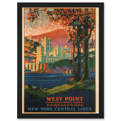 Artery8 Travel West Point Military Academy Picture Wall Art Print - A4 Size