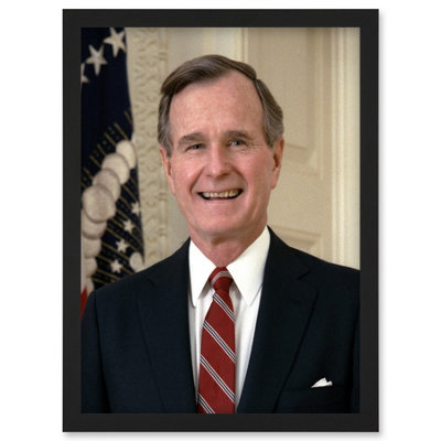 Artery8 US President George H W Bush Portrait Photo Wall Art Print - A4 ...