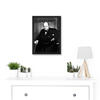 Artery8 Vintage Photo Winston Churchill Cigar Prime Minister Britain UK Artwork Framed Wall Art Print A4 Vintage ▾ Fotografia Chiesa Gran Bretagna Regno Unito parete