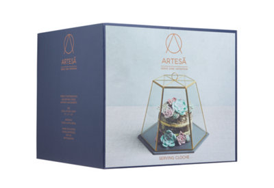 Artesa Glass Serving Cloche with Slate Base