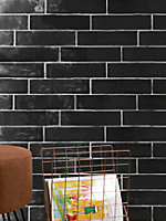 Artesano Black 75mm x 300mm Ceramic Wall Tiles (Pack of 22 w/ Coverage of 0.5m2)