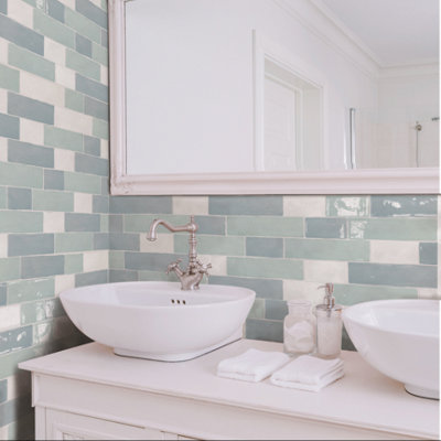 Artesano Marina 7.5mm x 150mm Ceramic Wall Tiles (Pack of 44 w/ Coverage of 0.5m2)