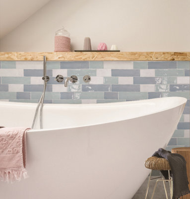 Artesano Sea 75mm x 150mm Ceramic Wall Tiles (Pack of 44 w/ Coverage of 0.5m2)