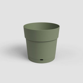 Artevasi Capri Wide Pot, Water Reserve, Plastic pot, Colour: Ash Green, 30cm