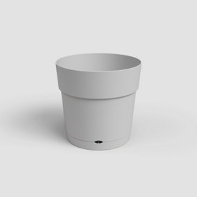 Artevasi Capri Wide Pot With Water Reserve, 30cm, Light Grey